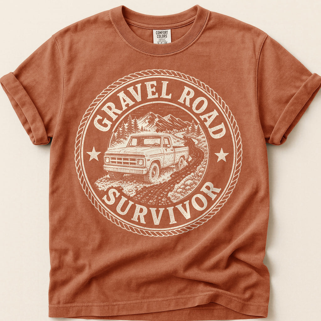Gravel Road Survivor T-Shirt on Yam