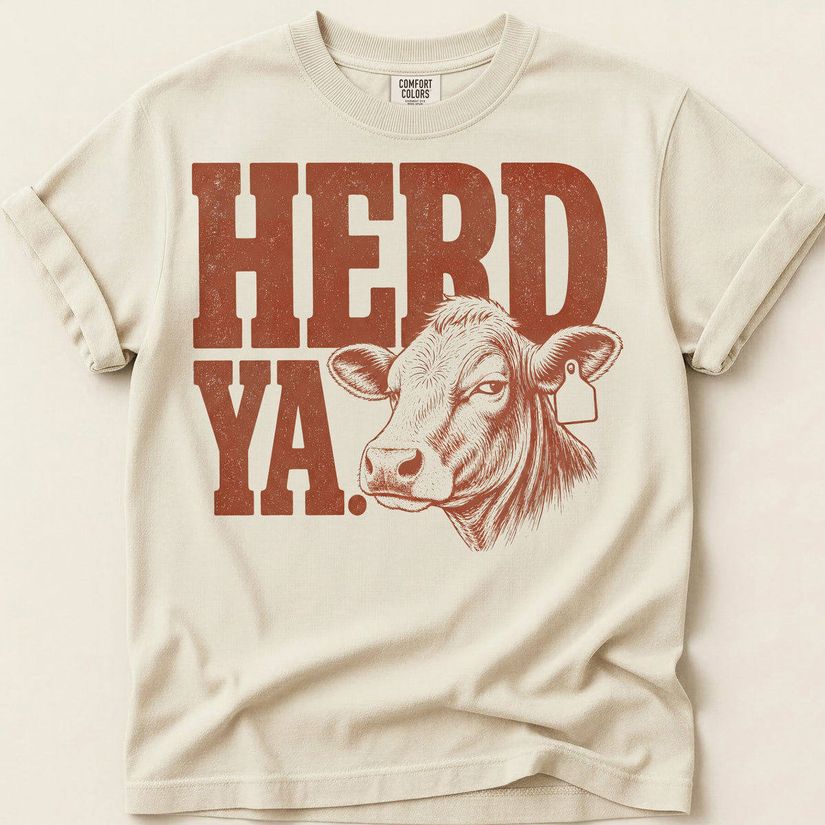 Herd Ya Varsity T-Shirt on Ivory