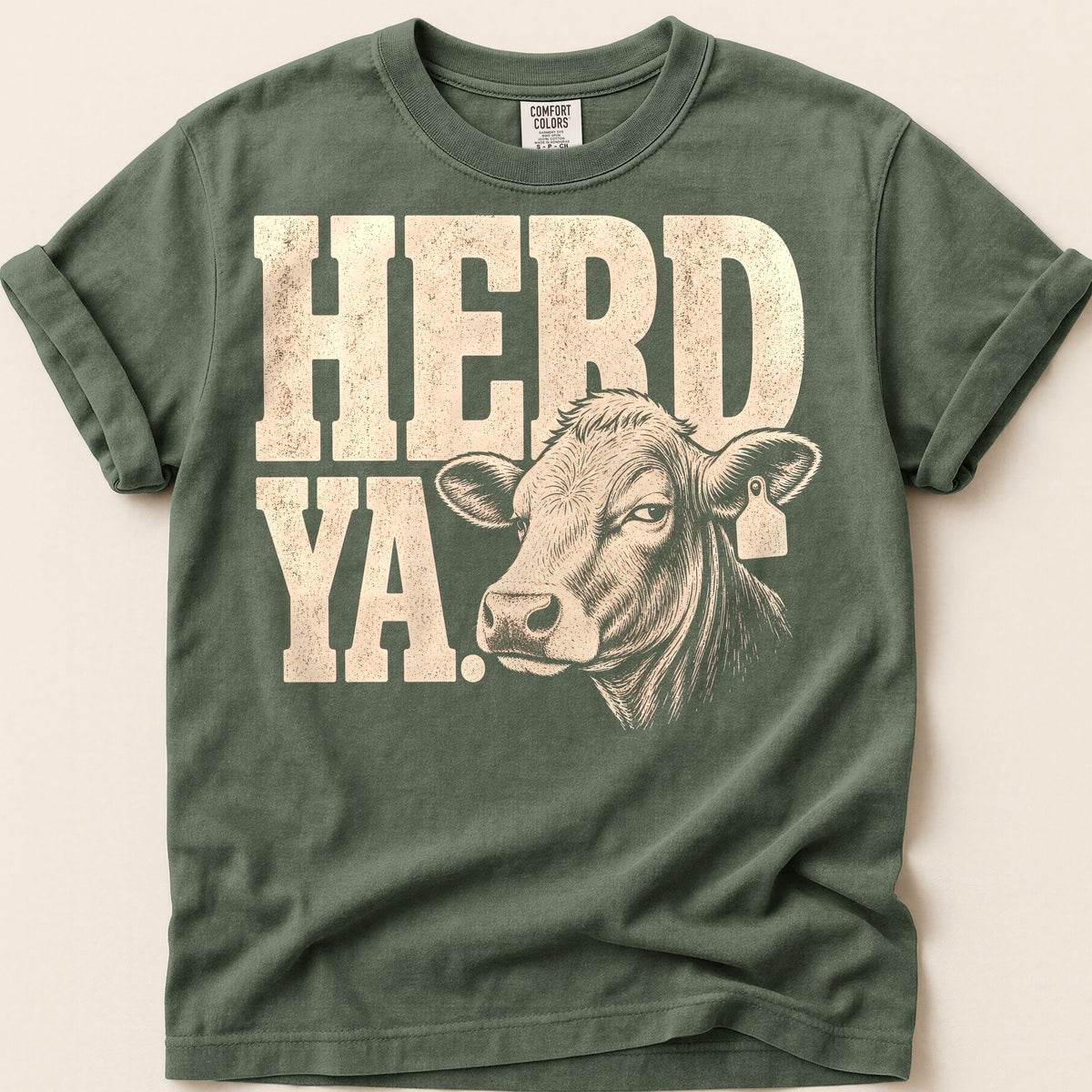 Herd Ya Varsity T-Shirt on Moss
