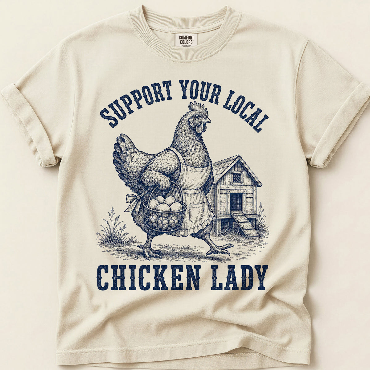 Local Chicken Lady T-Shirt on Ivory