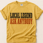 Local Legend T-Shirt on Mustard