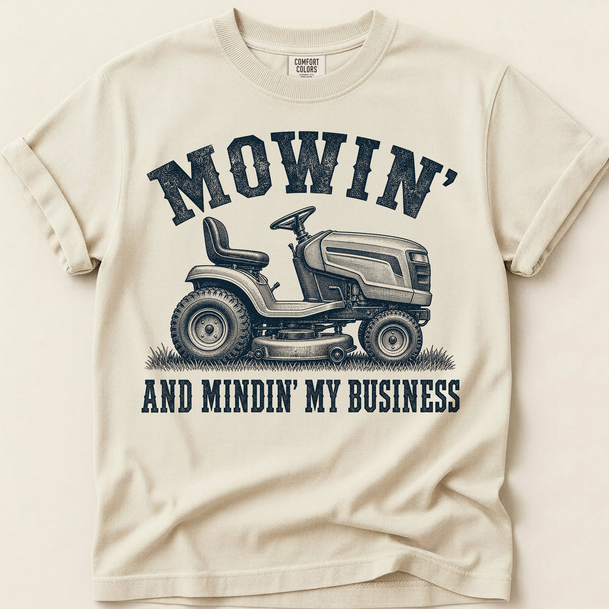 Mowin And Mindin T-Shirt on Ivory