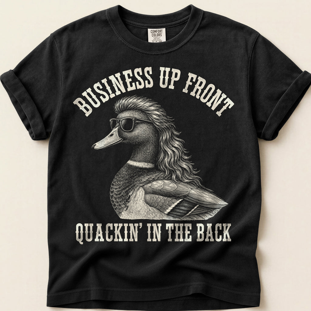 Mullet Duck T-Shirt on Black