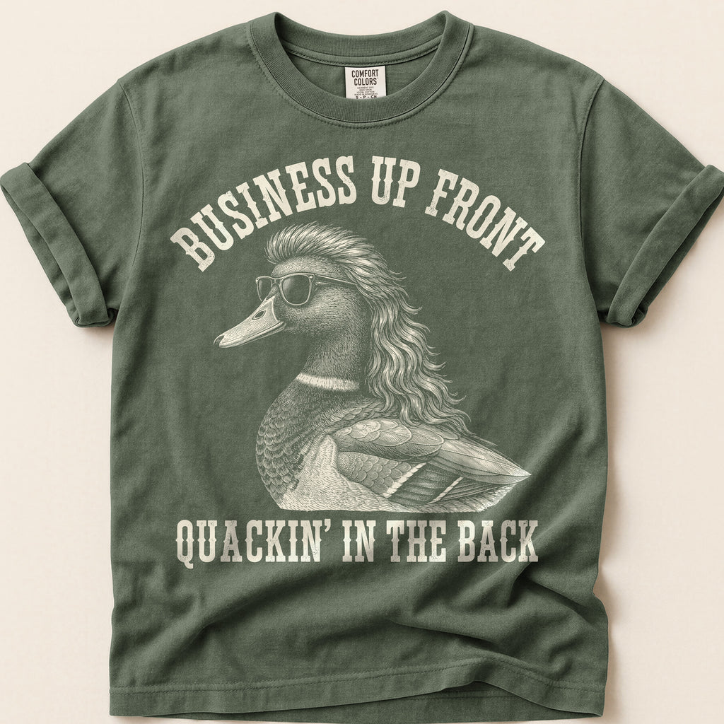 Mullet Duck T-Shirt on Moss