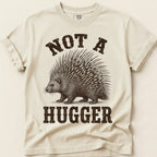 Not A Hugger Porcupine T-Shirt on Ivory
