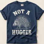 Not A Hugger Porcupine T-Shirt on Navy