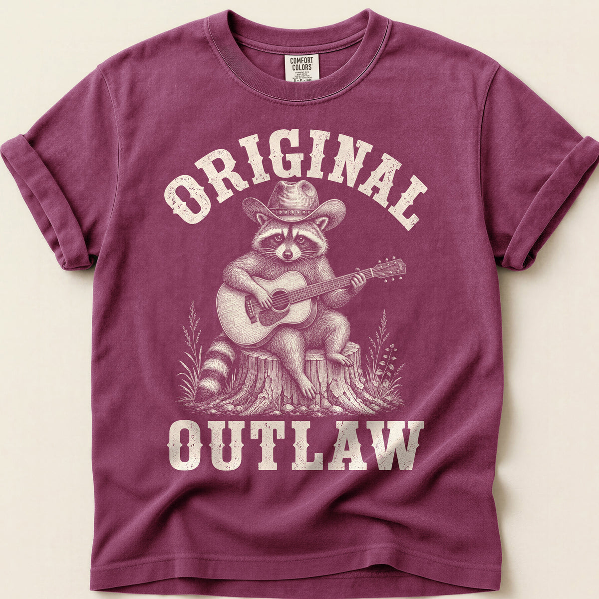 Original Outlaw Raccoon T-Shirt on Berry