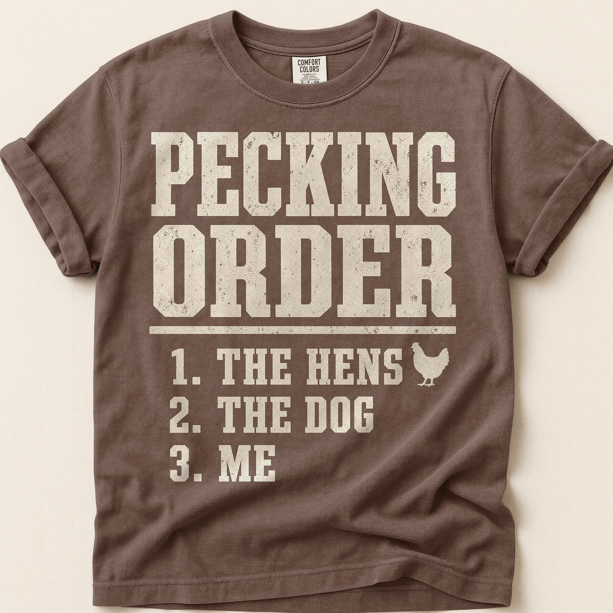 Pecking Order T-Shirt on Espresso