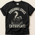 Personal Space Skunk T-Shirt on Black