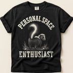 Personal Space Skunk T-Shirt on Black