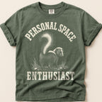 Personal Space Skunk T-Shirt on Moss