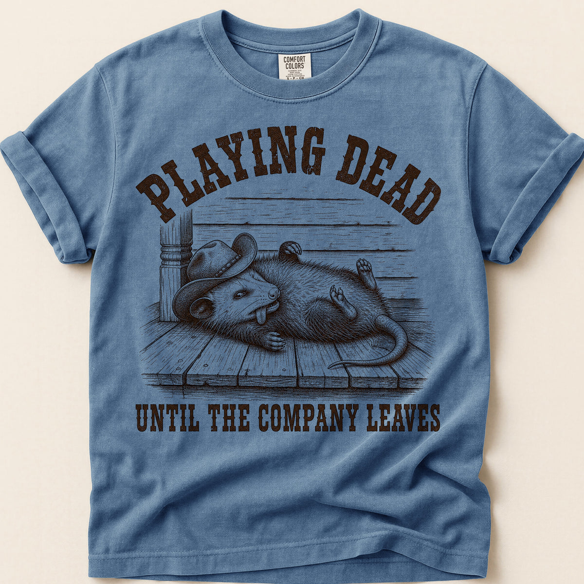 Playing Dead Company T-Shirt on Blue Jean