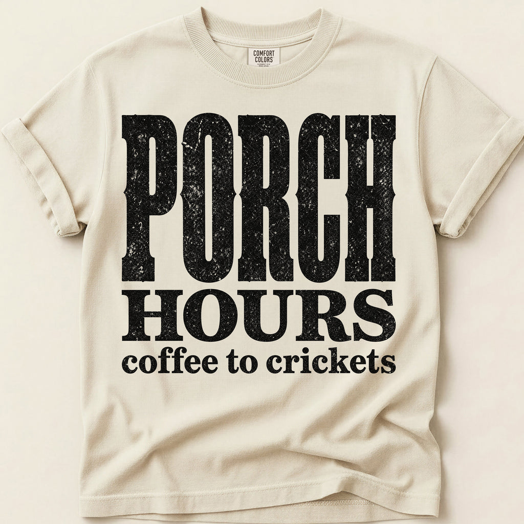 Porch Hours Crickets T-Shirt on Ivory