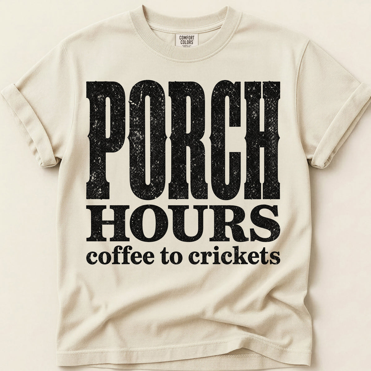 Porch Hours Crickets T-Shirt on Ivory