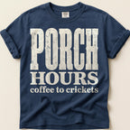 Porch Hours Crickets T-Shirt on Navy
