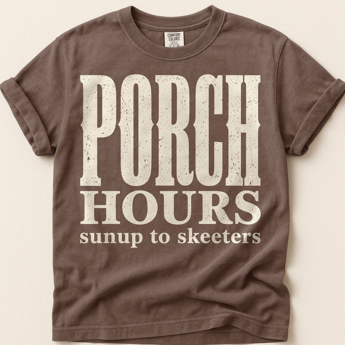 Porch Hours Skeeters T-Shirt on Espresso