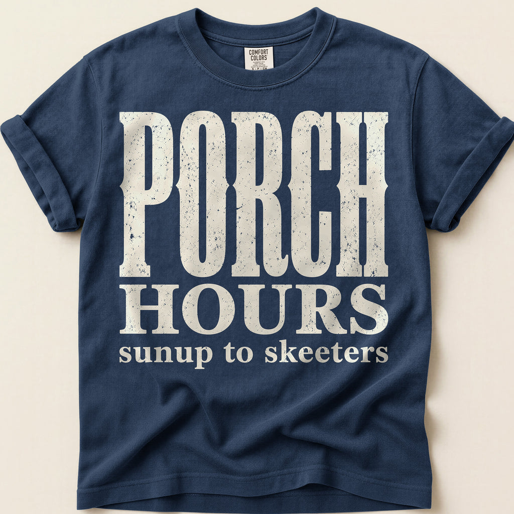 Porch Hours Skeeters T-Shirt on Navy