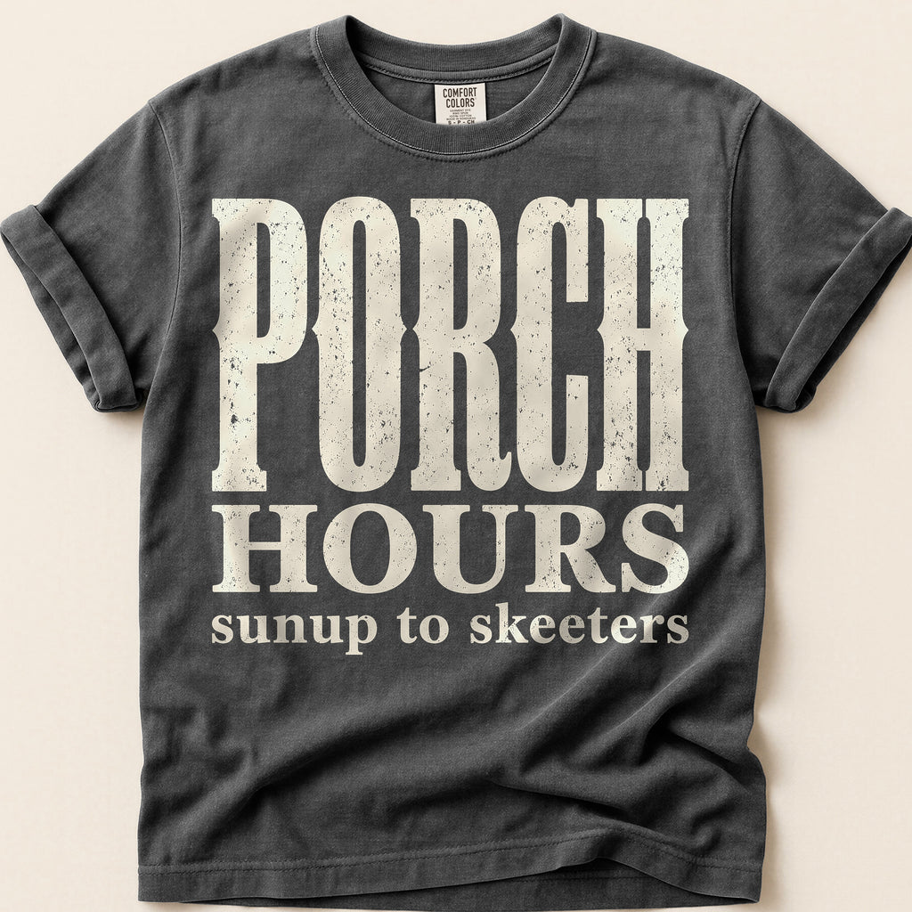 Porch Hours Skeeters T-Shirt on Pepper