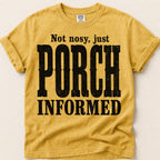 Porch Informed T-Shirt on Mustard
