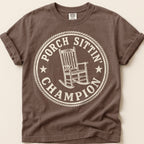 Porch Sittin Champion T-Shirt on Espresso
