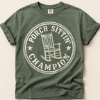 Porch Sittin Champion T-Shirt on Moss