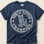 Porch Sittin Champion T-Shirt on Navy