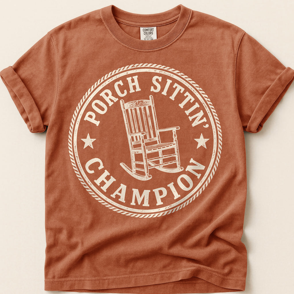 Porch Sittin Champion T-Shirt on Yam