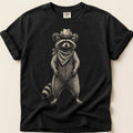 Raccoon Portrait T-Shirt on Black