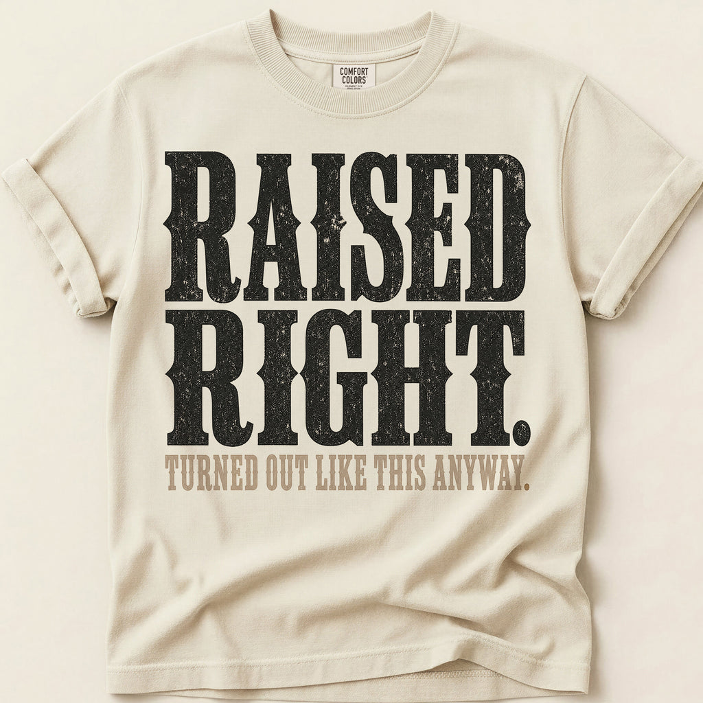 Raised Right T-Shirt on Ivory
