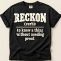 Reckon Definition T-Shirt on Black