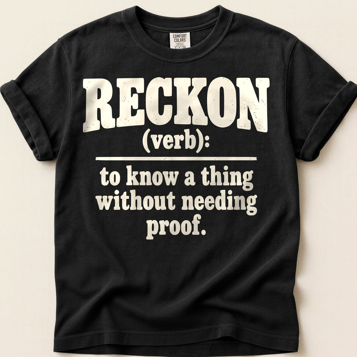 Reckon Definition T-Shirt on Black