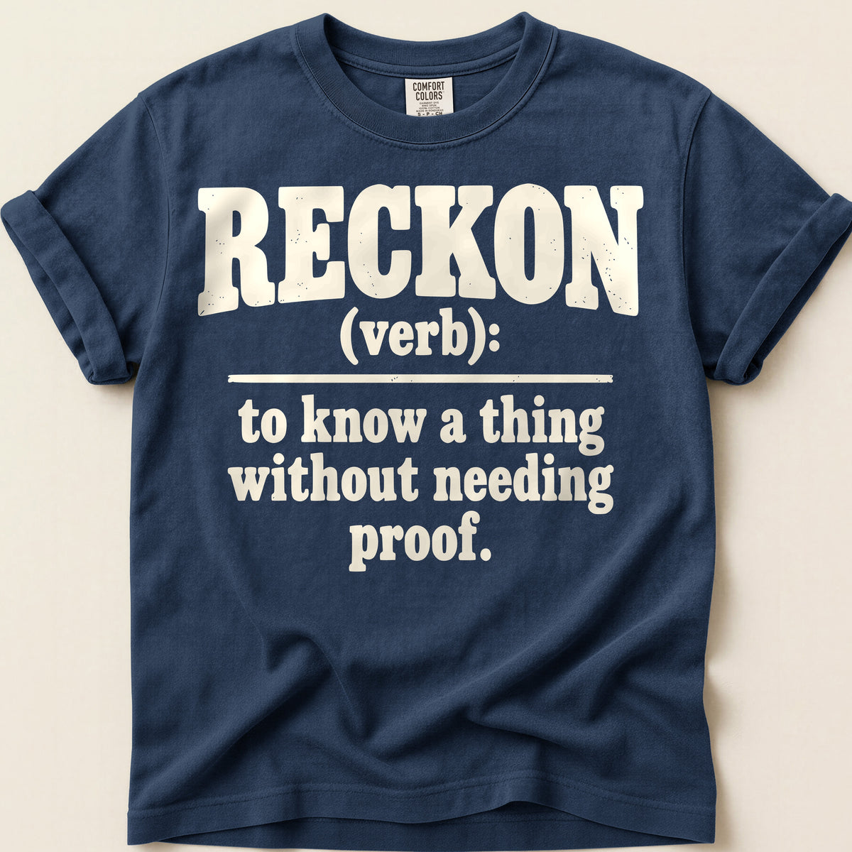 Reckon Definition T-Shirt on Navy