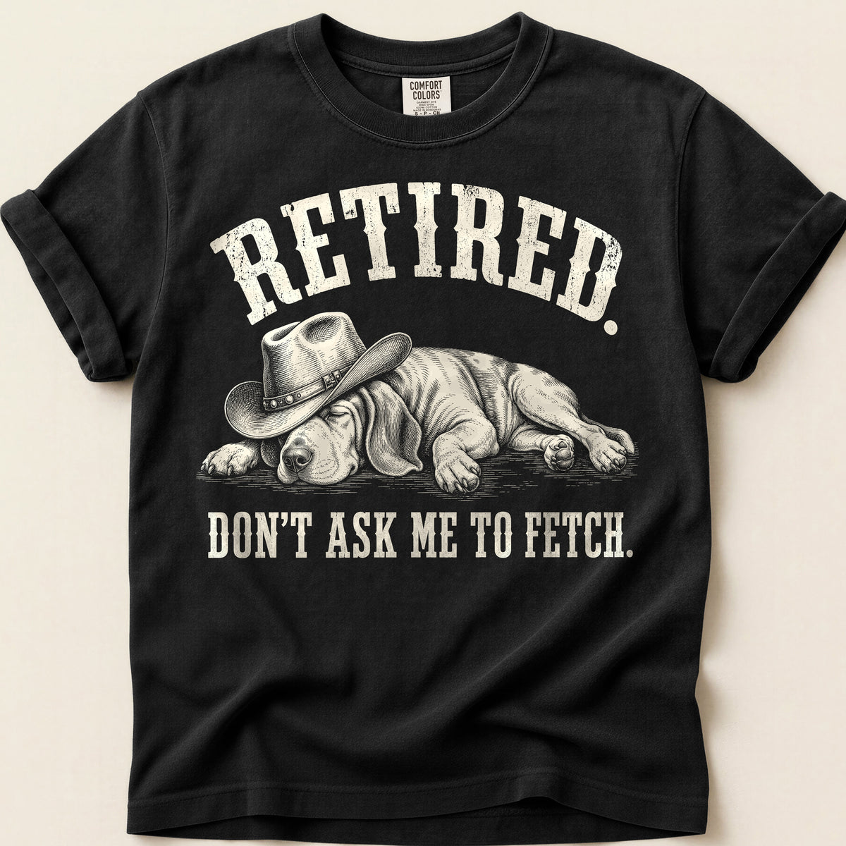 Retired Hound T-Shirt on Black