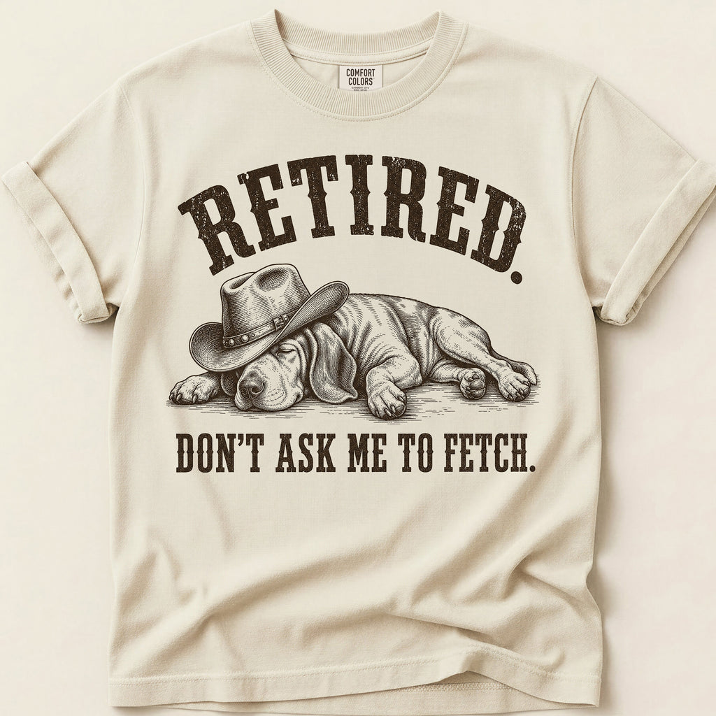 Retired Hound T-Shirt on Ivory