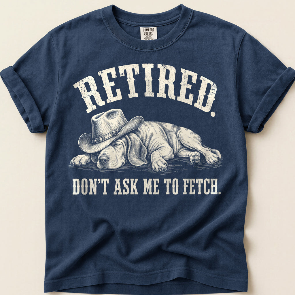 Retired Hound T-Shirt on Navy