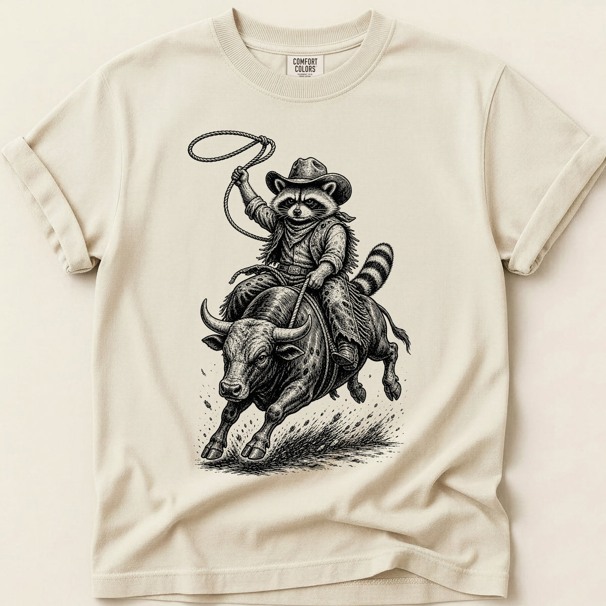 Rodeo Raccoon on Ivory