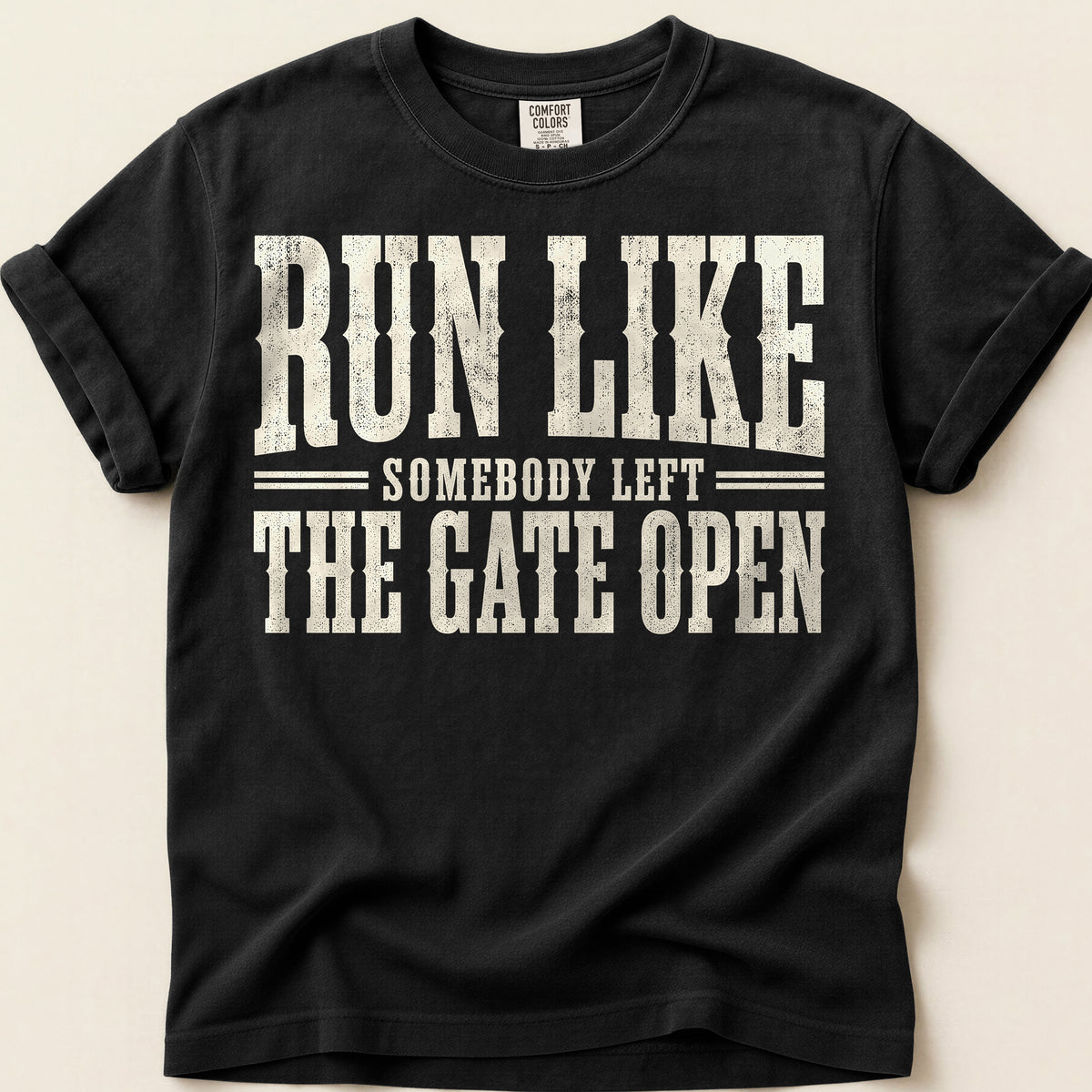 Run Like Gate Open T-Shirt on Black