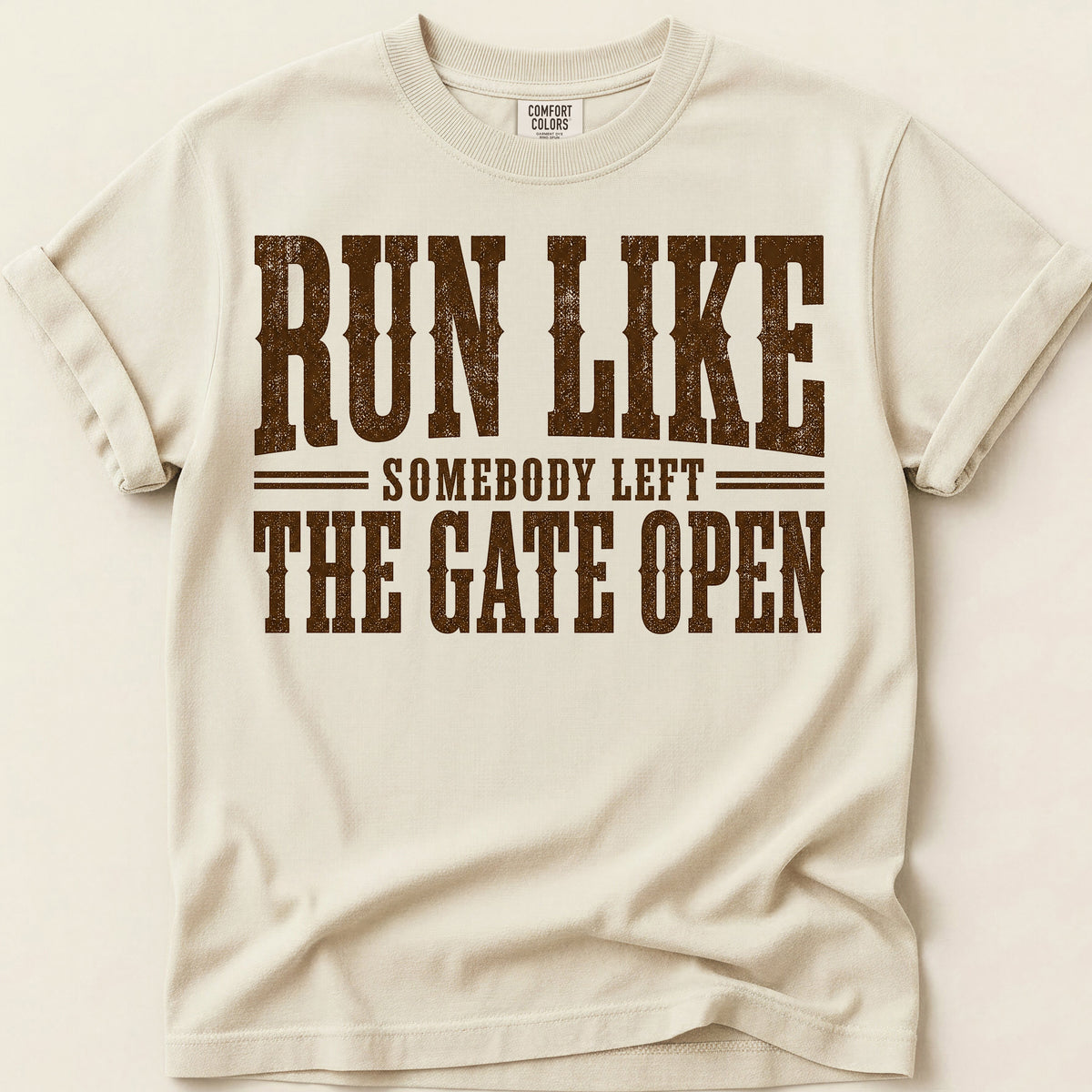 Run Like Gate Open T-Shirt on Ivory