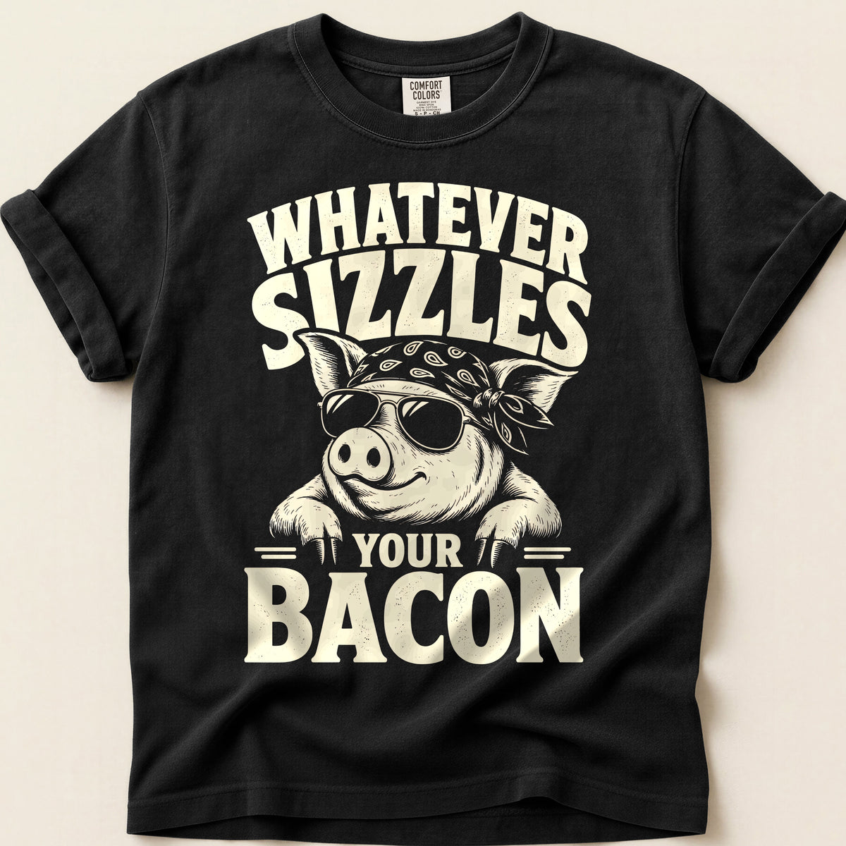 Sizzles Your Bacon on Black