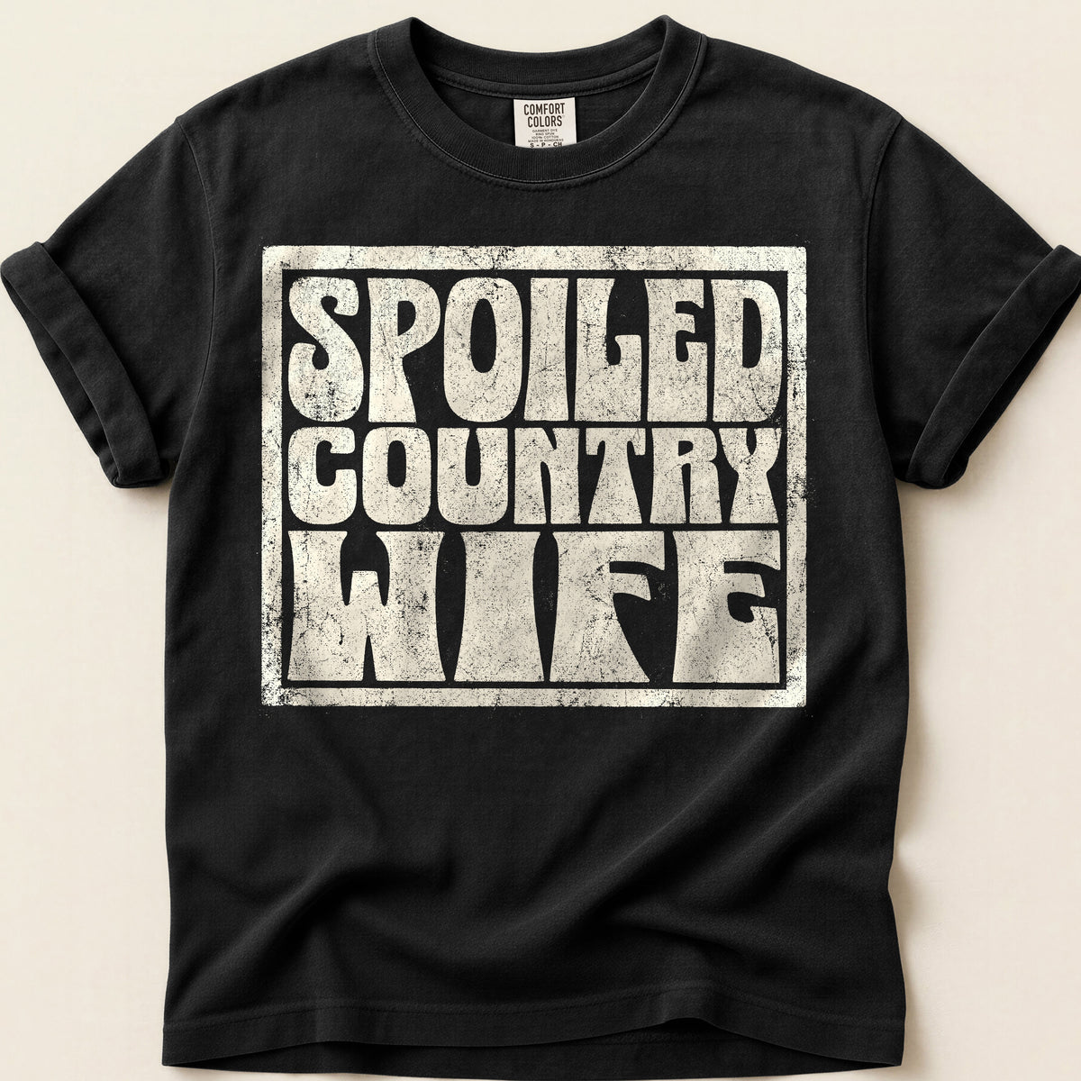 Spoiled Country Wife T-Shirt on Black