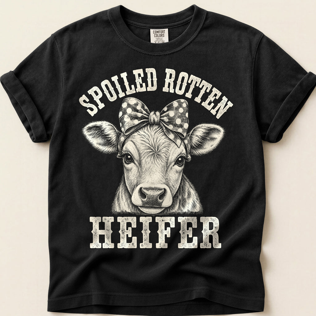 Spoiled Rotten Heifer T-Shirt on Black
