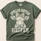Spoiled Rotten Heifer T-Shirt on Moss