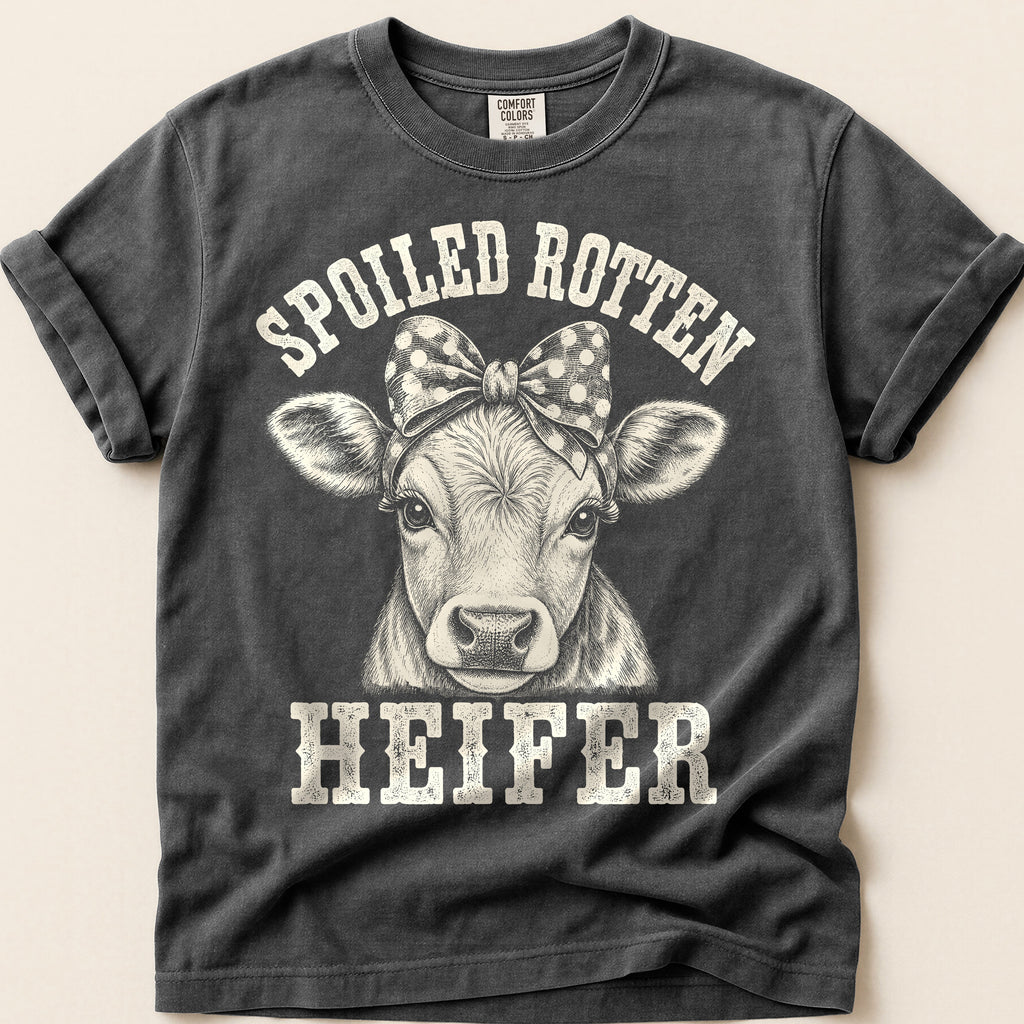 Spoiled Rotten Heifer T-Shirt on Pepper
