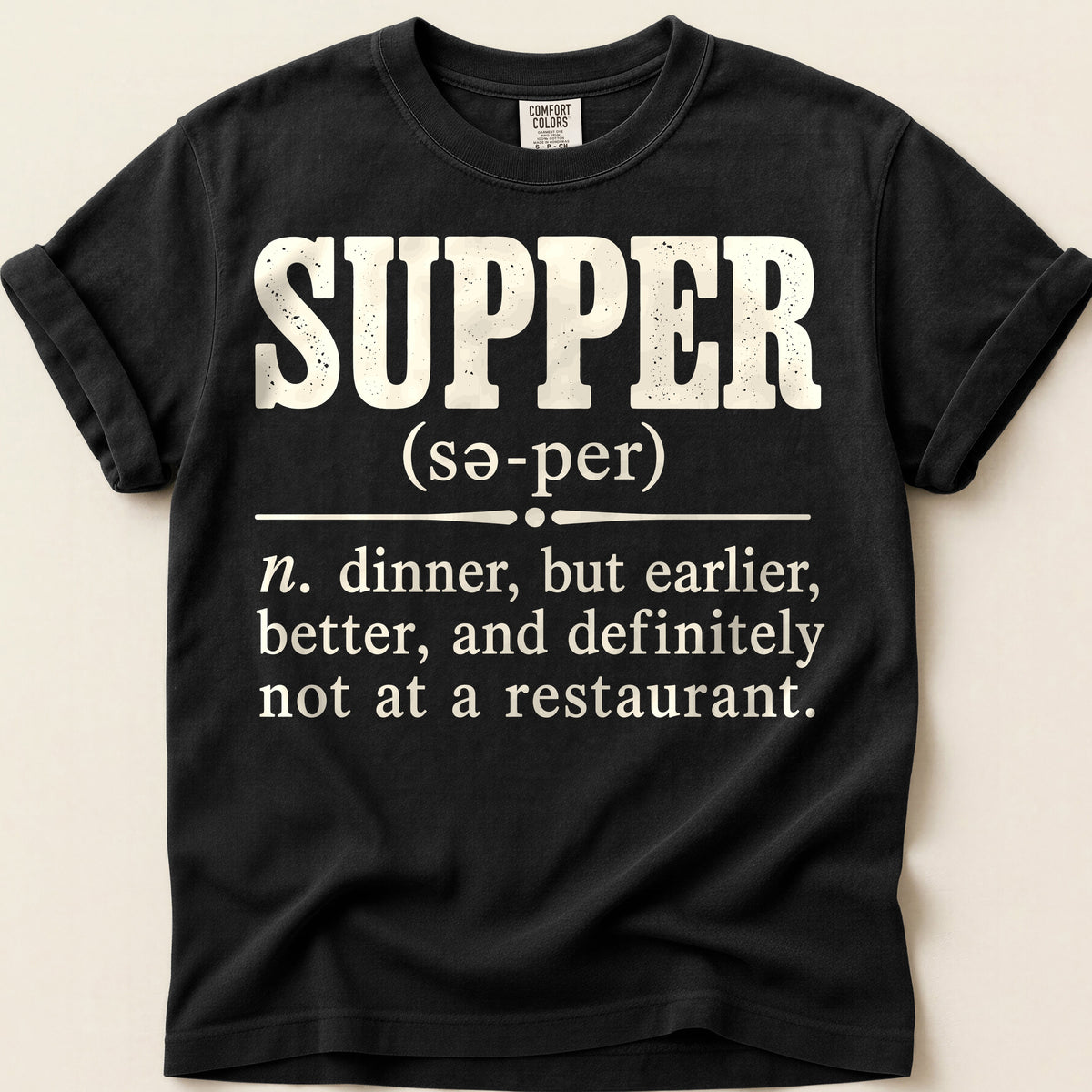 Supper Definition on Black