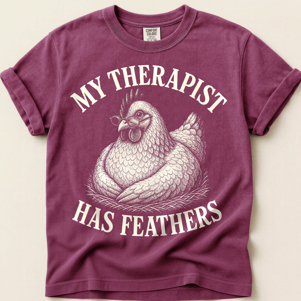 Therapist Has Feathers T-Shirt on Berry