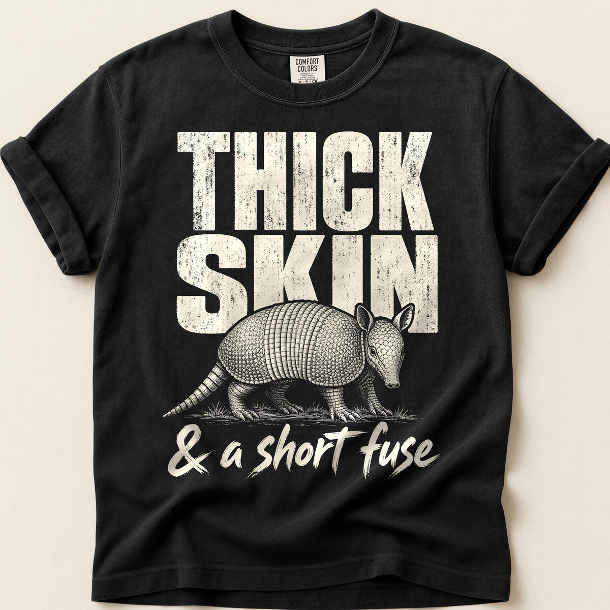 Thick Skin Armadillo T-Shirt on Black