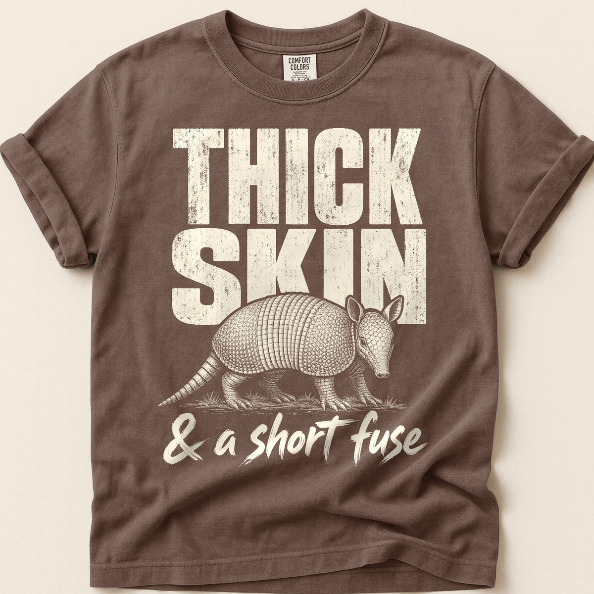 Thick Skin Armadillo T-Shirt on Espresso