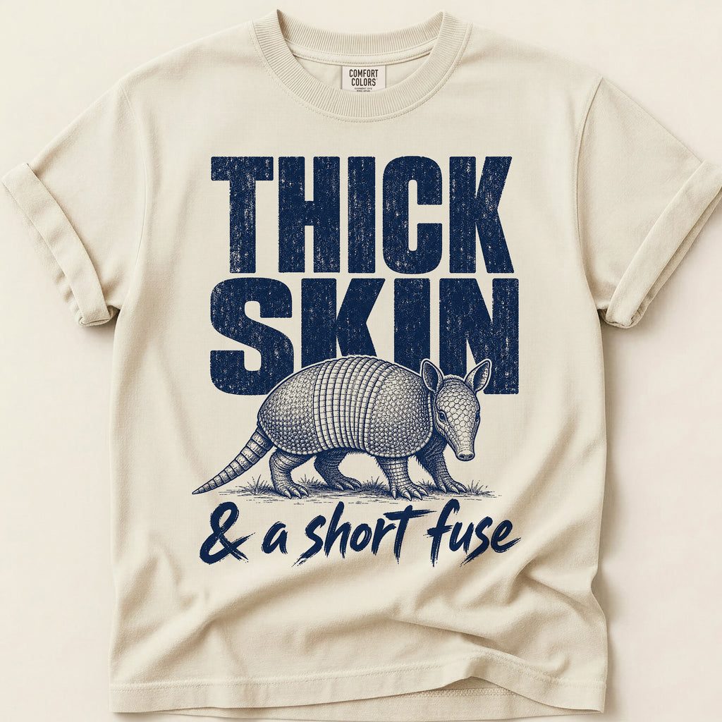 Thick Skin Armadillo T-Shirt on Ivory