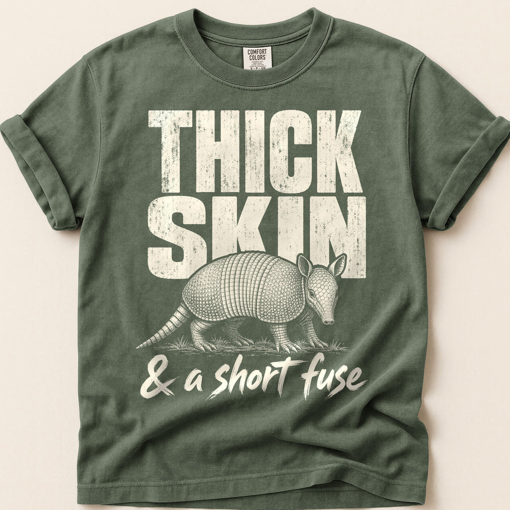 Thick Skin Armadillo T-Shirt on Moss