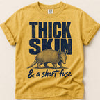 Thick Skin Armadillo T-Shirt on Mustard